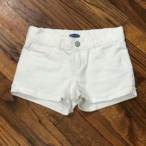 Old Navy White Denim Jean Shorts 
Small 6 / 7 Regular 
Elastic Adjustable Waist
